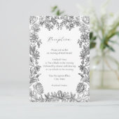 エレガントな植物の花の受付案内カード 招待状 (スタンド正面)