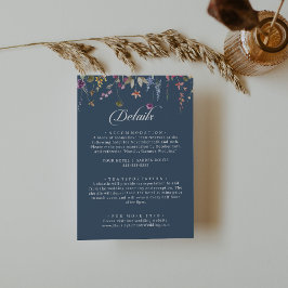 エレガントな植物の花の結婚式の詳細 エンクロージャーカード