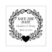 エレガントな植物の花輪 結婚式 Save The Date ラバースタンプ (インプリント)