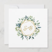 エレガントな植物の葉のウェディング 招待状 (裏面)