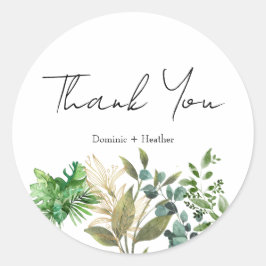 エレガントな植物の葉の封筒のシール ラウンドシール