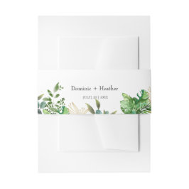 エレガントな植物の葉 招待状ベリーバンド