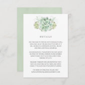 エレガントな植物の詳細 - 蘇鉄の結婚式 エンクロージャーカード (正面/裏面)