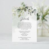 エレガントな植物グリーンのユーカリゴールドディテール エンクロージャーカード (スタンド正面)