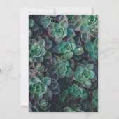 エレガントな植物グリーンの多肉植物の花のウェディング 招待状 (裏面)