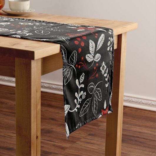 エレガントな植物パターン ショートテーブルランナー (インサイチュ)