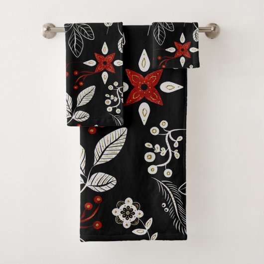 エレガントな植物パターン バスタオルセット (インサイチュ)