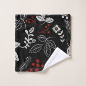 エレガントな植物パターン バスタオルセット (ウォッシュタオル)