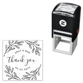 エレガントな植物モチーフのウェディングギフト感謝メッセージ セルフインキングスタンプ (インサイチュ)