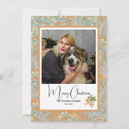 エレガントな植物写真のヴィンテージクリスマスカード 砂漠のクリスマス シーズンカード