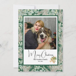 エレガントな植物写真のヴィンテージクリスマス シーズンカード