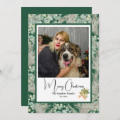 エレガントな植物写真のヴィンテージクリスマス シーズンカード (正面/裏面)