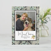 エレガントな植物写真のヴィンテージクリスマス DGrey シーズンカード (スタンド正面)