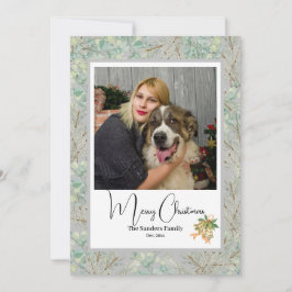 エレガントな植物写真 ヴィンテージクリスマス グレー シーズンカード