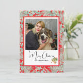 エレガントな植物写真 ヴィンテージクリスマス レッド シーズンカード (スタンド正面)