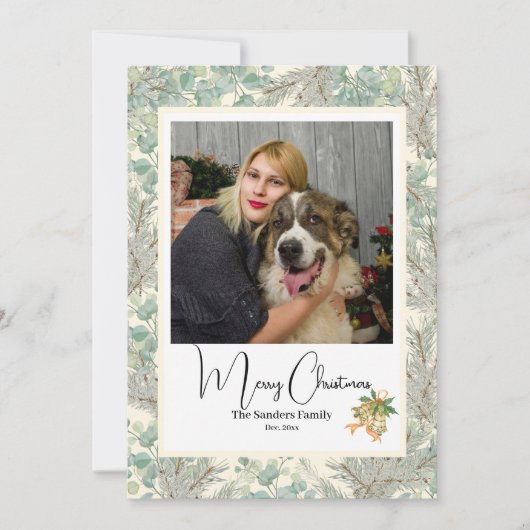 エレガントな植物写真 ヴィンテージ クリスマス シャンパン (正面)