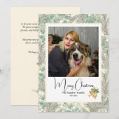 エレガントな植物写真 ヴィンテージ クリスマス シャンパン (正面/裏面)