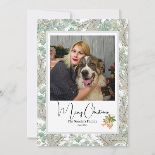 エレガントな植物写真 ヴィンテージ クリスマス ホワイト (正面)