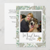 エレガントな植物写真 ヴィンテージ クリスマス ホワイト (正面/裏面)