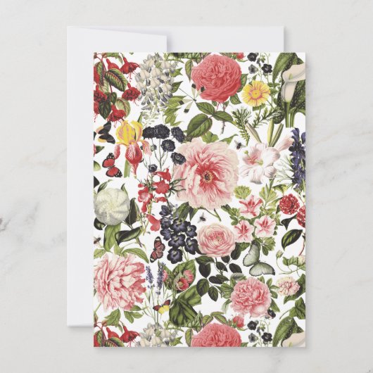 エレガントな植物園でのガラディナーダンス 招待状 (裏面)