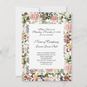 エレガントな植物園でのガラディナー 春の花 招待状 (正面)