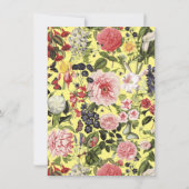 エレガントな植物園でのガラディナー 春の黄色 招待状 (裏面)