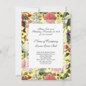 エレガントな植物園でのガラディナー 春の黄色 招待状 (正面)