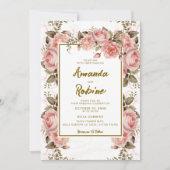 エレガントな植物学的な花のウェディング招待状 招待状 (正面)