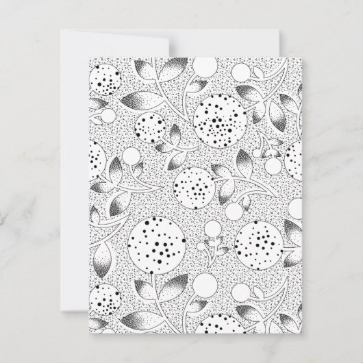 エレガントな植物画とフォークアートのグリーティングカード シーズンカード (正面)
