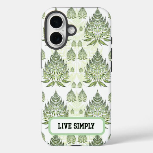 エレガントな植物画のシダの葉のシームレスパターン Case-Mate iPhoneケース (裏面)