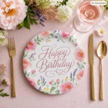 エレガントな植物画のピンクのバラの誕生日 