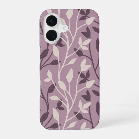 エレガントな植物画のマーブルの葉のミニマルデザイン iPhone 16ケース (裏面)