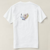 エレガントな植物画の花と葉のデザインTシャツ Tシャツ (デザイン裏面)