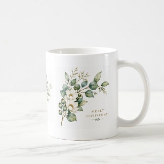 エレガントな植物画 ユーカリのクリスマスマグ コーヒーマグカップ