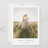 エレガントな植物紋章のモノグラム写真ウェディング 招待状 (裏面)