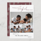 エレガントな楽しいホリデーシーズン3枚の写真 シーズンカード (正面/裏面)