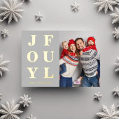 エレガントな楽しい1枚の写真のクリスマスゴールド 箔シーズンカード