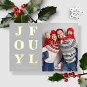 エレガントな楽しい1枚の写真のクリスマスゴールド 箔シーズンカード