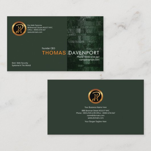 エレガントな構成された銀製の壁のコラムの創設者CEO 名刺 (正面/裏面)