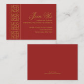 エレガントな模様のインドの結婚式の披露宴 エンクロージャーカード (正面/裏面)