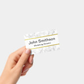 エレガントな模造ホワイト大理石 ブラックネーム 職名 バッジ (手持ち)