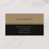 エレガントな横の割れ目の日焼けの黒 名刺 (裏面)