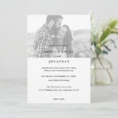 エレガントな横型モノクロ写真ウェディング-B 招待状 (スタンド正面)