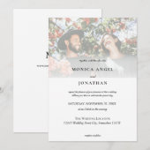 エレガントな横型写真ウェディング 招待状 (正面/裏面)