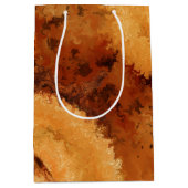 エレガントな樹皮模様の木目調 ミディアムペーパーバッグ (正面)