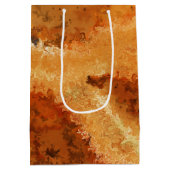 エレガントな樹皮模様の木目調 ミディアムペーパーバッグ (裏面)