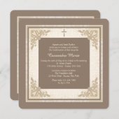 エレガントな正方形の宗教招待状 招待状 (正面/裏面)