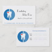 エレガントな歯のロゴの歯科医の歯科名刺 予約カード (正面/裏面)