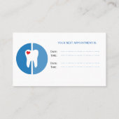 エレガントな歯のロゴの歯科医の歯科名刺 予約カード (裏面)