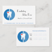 エレガントな歯のロゴの歯科医の歯科名刺 予約カード (正面/裏面)